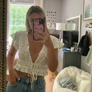 Princess polly floral tie shirt